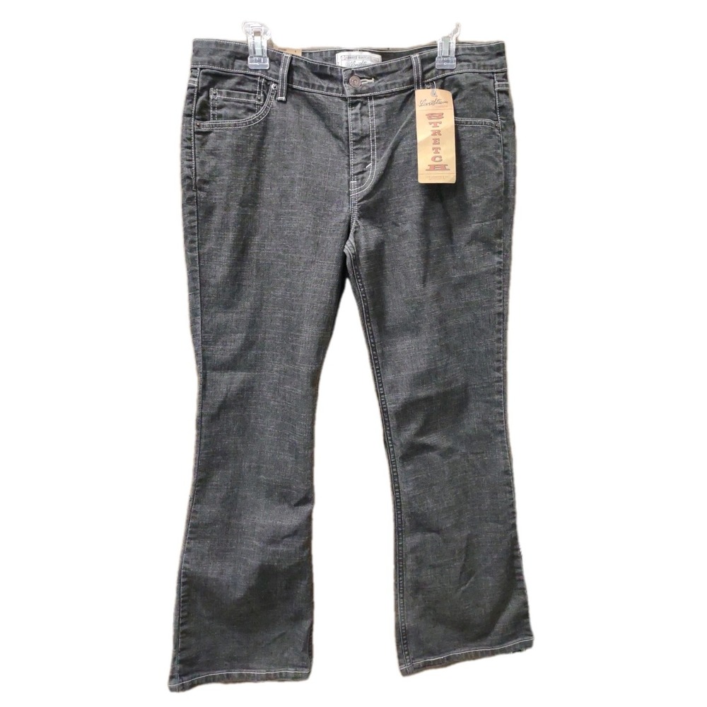 Levi's Signature jeans womens Junior 13 low rise‎ bootcut Stretch black denim